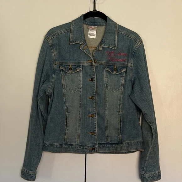 Disney Store Vintage Denim Jacket Mickey Mouse girls size 14/16 - Picture 5 of 5